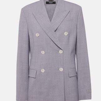 Versace Gemengde wollen blazer in grijs